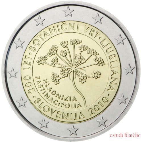 Eslovenia 2010 2 € euros conmemorativos Bicentenario del jardín botánico de Liubliana