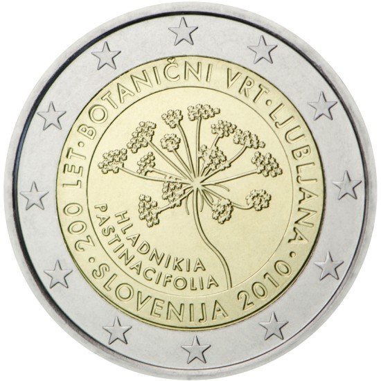 Eslovenia 2010 2 € euros conmemorativos Bicentenario del jardín botánico de Liubliana Eslovenia 2010 2 € euros conmemorativos Bicentenario del jardín botánico de Liubliana