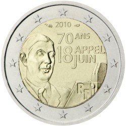Francia 2010 2 € euros conmemorativos 70º Av. del 18 de junio Francia 2010 2 € euros conmemorativos 70º Av. del 18 de junio