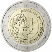 Portugal 2010 2 € euros conmemorativos Cent República Portuguesa