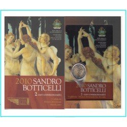 San Marino 2010 2 € euros conmemorativos Cartera Oficial Botticelli
