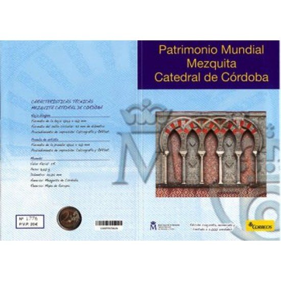 España Spain 2010 Cartera Oficial Moneda 2€ Patrimonio Mezquita de Córdoba + Hojita Bloque FNMT España Spain 2010 Cartera Oficial Moneda 2€ Patrimonio Mezquita de Córdoba + Hojita Bloque FNMT