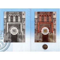España Spain 2010 Cartera Oficial Moneda  2€ Patrimonio Mezquita de Córdoba + Hojita Bloque  FNMT