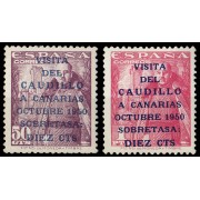 España Spain 1088/89 1951 General Franco Viaje Caudillo a Canarias MH