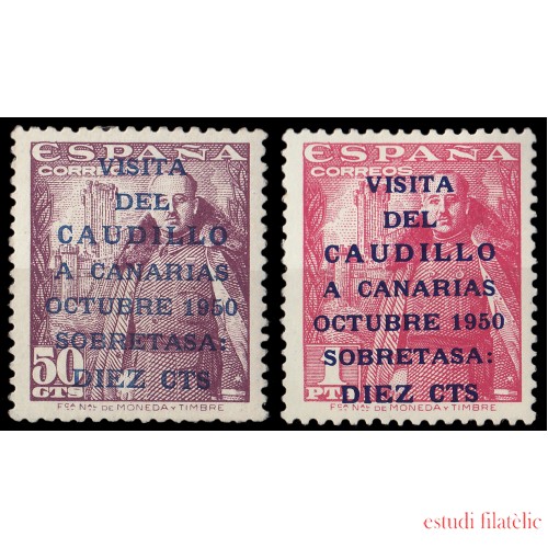 España Spain 1088/89 1951 General Franco Viaje Caudillo a Canarias MH