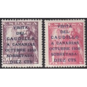 España Spain 1088/89 1951 General Franco Viaje Caudillo a Canarias MH