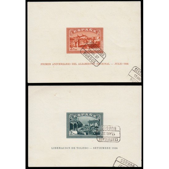 España Spain 838/39 1937 Alzamiento Nacional mataselladas España Spain 838/39 1937 Alzamiento Nacional mataselladas