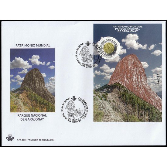 España Spain 5555 2022 Patrimonio Mundial Parque Nacional de Garajonay SPD Sobre Primer Día España Spain 5555 2022 Patrimonio Mundial Parque Nacional de Garajonay SPD Sobre Primer Día