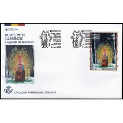Andorra Española 527 2022 Relats, Mites i Llegendes. Llegenda de Meritxell SPD Sobre Primer Día Andorra Española 527 2022 Relats, Mites i Llegendes. Llegenda de Meritxell SPD Sobre Primer Día
