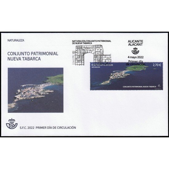 España Spain 5570 2022 Naturaleza Conjunto Patrimonial Nueva Tabarca SPD Sobre Primer Día España Spain 5570 2022 Naturaleza Conjunto Patrimonial Nueva Tabarca SPD Sobre Primer Día