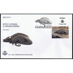 España Spain 5572 2022 Mitos y leyendas El Dragón Dormido Mallorca SPD Sobre Primer Día Tarifa B España Spain 5572 2022 Mitos y leyendas El Dragón Dormido Mallorca SPD Sobre Primer Día Tarifa B
