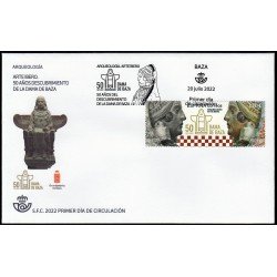 España Spain 5595 2022 Arqueología Arte Íbero 50 años Dama de Baza SPD Sobre Primer Día España Spain 5595 2022 Arqueología Arte Íbero 50 años Dama de Baza SPD Sobre Primer Día