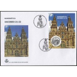 España Spain 5596 2022 Numismática Xacobeo 21-22 SPD Sobre Primer Día España Spain 5596 2022 Numismática Xacobeo 21-22 SPD Sobre Primer Día