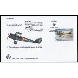 España Spain 5582 2022 Efemérides Centenario C.E.T.A. SPD Sobre Primer Día