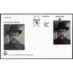 España Spain 5566 2022 Literatura Carlos Ruiz Zafón SPD Sobre Primer Día España Spain 5566 2022 Literatura Carlos Ruiz Zafón SPD Sobre Primer Día