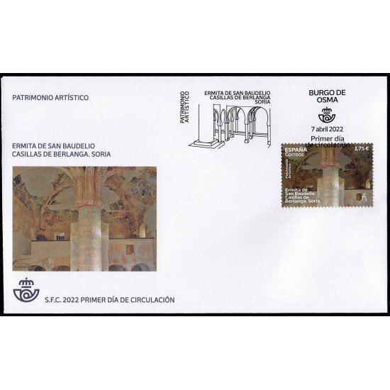 España Spain 5563 2022 Patrimonio Artístico Ermita de San Baudelio Casillas de Berlanga Soria SPD Sobre Primer Día