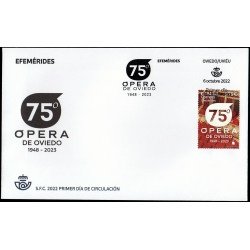 España Spain 5609 2022 Efemérides 75 años Ópera de Oviedo SPD Sobre Primer Día España Spain 5609 2022 Efemérides 75 años Ópera de Oviedo SPD Sobre Primer Día