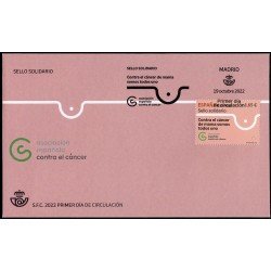España Spain 5614 2022 Sello Solidario contra el Cáncer de mama SPD Sobre Primer Día España Spain 5614 2022 Sello Solidario contra el Cáncer de mama SPD Sobre Primer Día