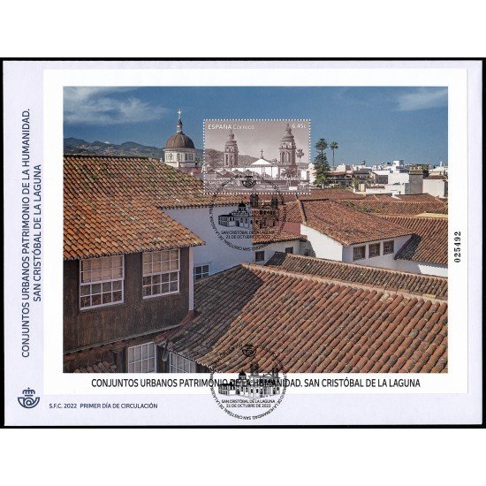 España Spain 5615 2022 Conjuntos Urbanos Patrimonio de la Humanidad San Cristóbal de la Laguna SPD Sobre Primer Día España Spain 5615 2022 Conjuntos Urbanos Patrimonio de la Humanidad San Cristóbal de la Laguna SPD Sobre Primer Día