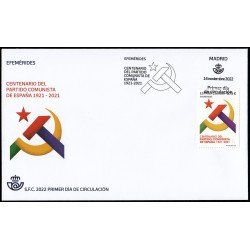 España Spain 5626 2022 Efemérides Centenario del Partido Comunista de España SPD Sobre Primer Día España Spain 5626 2022 Efemérides Centenario del Partido Comunista de España SPD Sobre Primer Día