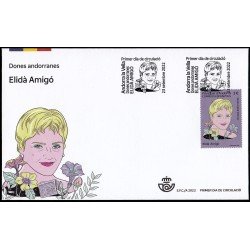 Andorra Española 532 2022 Dones Andorranes Elidà Amigó SPD Sobre Primer Día Andorra Española 532 2022 Dones Andorranes Elidà Amigó SPD Sobre Primer Día