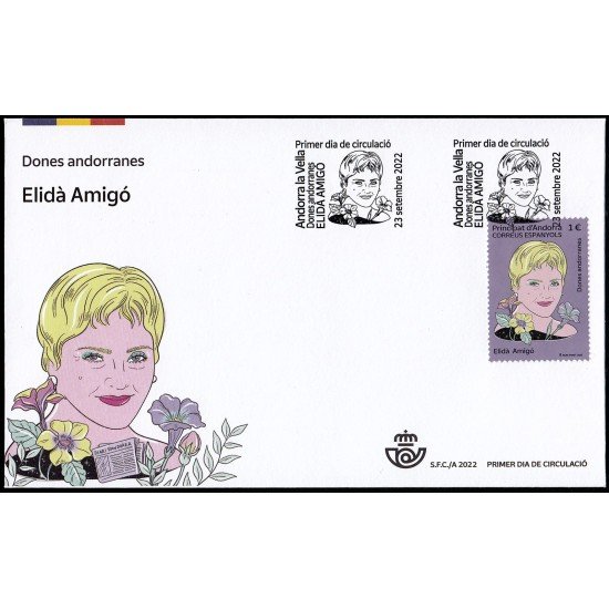 Andorra Española 532 2022 Dones Andorranes Elidà Amigó SPD Sobre Primer Día Andorra Española 532 2022 Dones Andorranes Elidà Amigó SPD Sobre Primer Día