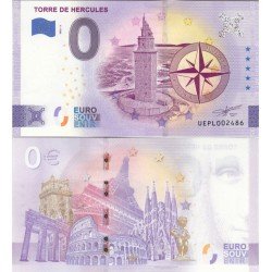 Billete souvenir de cero euros Torre de Hércules España Billete souvenir de cero euros Torre de Hércules España
