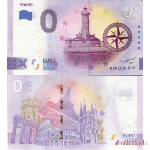Billete  souvenir de cero euros Porer Croacia 
