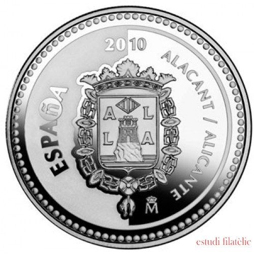España Spain monedas Euros conmemorativos 2010 capitales de provincia Alicante 5 euros Plata