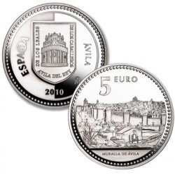 España Spain 2010  5 euros Capitales de provincia Avila Plata Ag