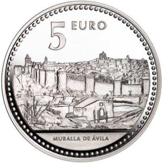 España Spain 2010  5 euros Capitales de provincia Avila Plata Ag