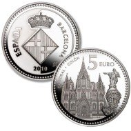 España Spain 2010 5 euros Capitales de provincia Barcelona Plata Ag