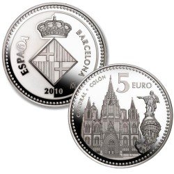 España Spain 2010 5 euros Capitales de provincia Barcelona Plata Ag