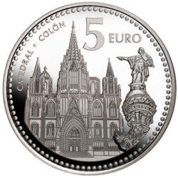 España Spain 2010 5 euros Capitales de provincia Barcelona Plata Ag España Spain 2010 5 euros Capitales de provincia Barcelona Plata Ag