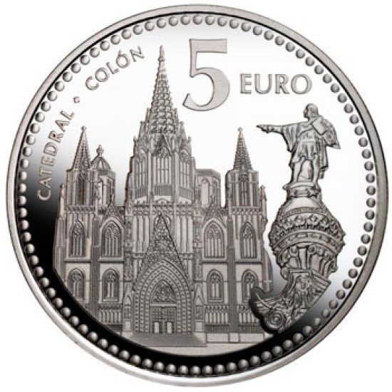 España Spain 2010 5 euros Capitales de provincia Barcelona Plata Ag
