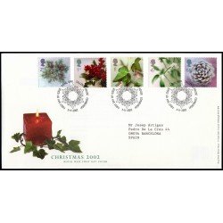 Gran Bretaña 2379/83 2002 SPD FDC Navidad Flores Sobre primer día Gran Bretaña 2379/83 2002 SPD FDC Navidad Flores Sobre primer día