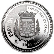 España Spain monedas Euros conmemorativos 2010 Capitales de provincia Las Palmas 5 euros Plata