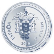 España Spain monedas Euros conmemorativos 2010 Capitales de provincia Melilla 5 euros Plata