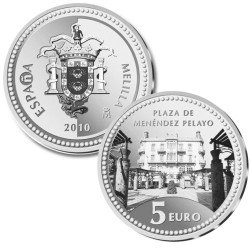 España Spain 2010 5 euros  Capitales de provincia Melilla Plata Ag