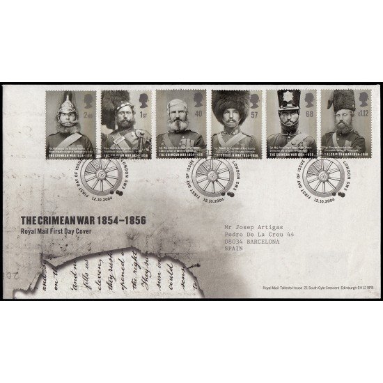 Gran Bretaña 2588/93 2004 SPD FDC 150 Años Guerra de Crimea Sobre primer día Gran Bretaña 2588/93 2004 SPD FDC 150 Años Guerra de Crimea Sobre primer día