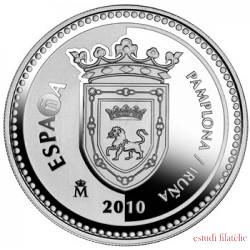 España Spain monedas Euros conmemorativos 2010 Capitales de provincia Pamplona 5 euros Plata