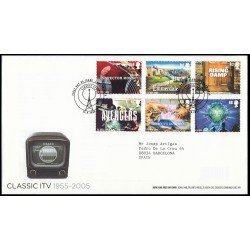 Gran Bretaña 2678/83 2005 SPD FDC 50 Años ITV Independent Television Sobre primer día