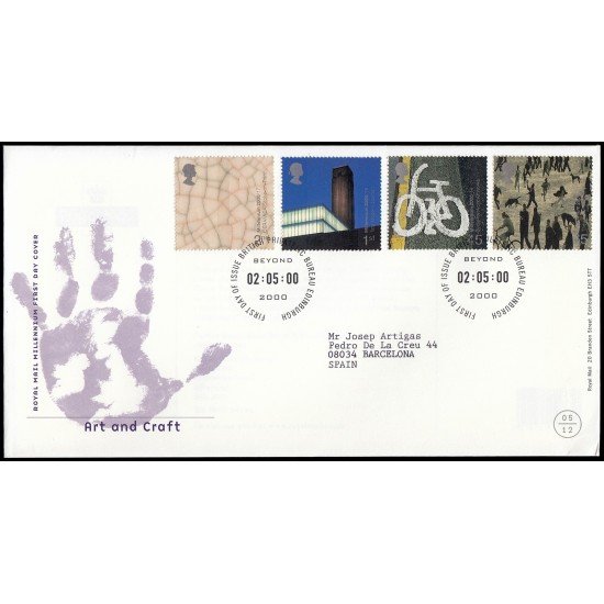 Gran Bretaña 2166/69 2000 SPD FDC Milenio Arte y Artesanía Sobre primer día Gran Bretaña 2166/69 2000 SPD FDC Milenio Arte y Artesanía Sobre primer día