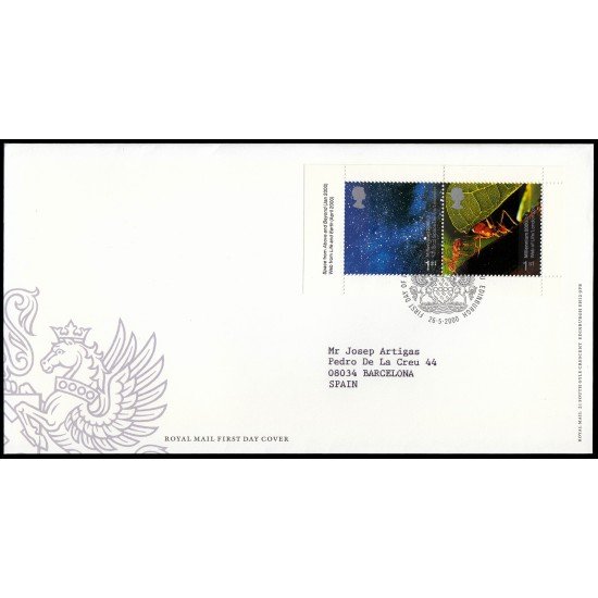 Gran Bretaña 2186 2000 SPD FDC Milenio Centro Espacial Nacional y Zoo de Londres Sobre primer día Gran Bretaña 2186 2000 SPD FDC Milenio Centro Espacial Nacional y Zoo de Londres Sobre primer día