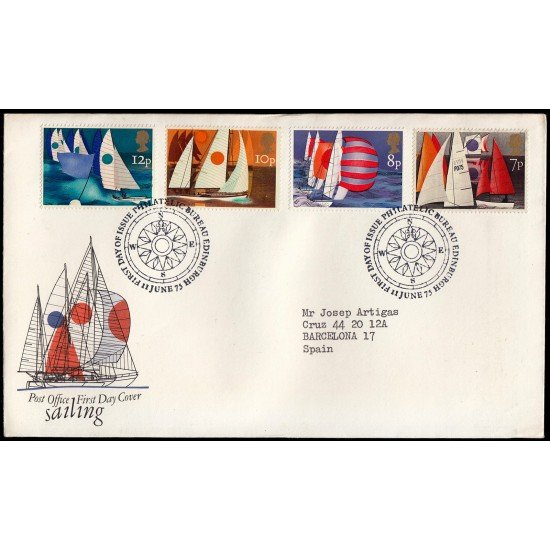 Gran Bretaña 756/59 1975 SPD FDC Navegación de Recreo Sobre primer día Gran Bretaña 756/59 1975 SPD FDC Navegación de Recreo Sobre primer día