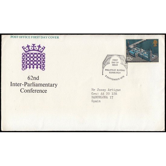 Gran Bretaña 764 1975 SPD FDC 62 Conferencia de la Unión Interparlamentaria Sobre primer día Gran Bretaña 764 1975 SPD FDC 62 Conferencia de la Unión Interparlamentaria Sobre primer día