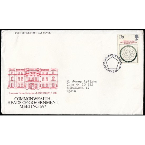 Gran Bretaña 833 1977 SPD FDC Conferencia Cumbre Commonwealth Sobre primer día Gran Bretaña 833 1977 SPD FDC Conferencia Cumbre Commonwealth Sobre primer día