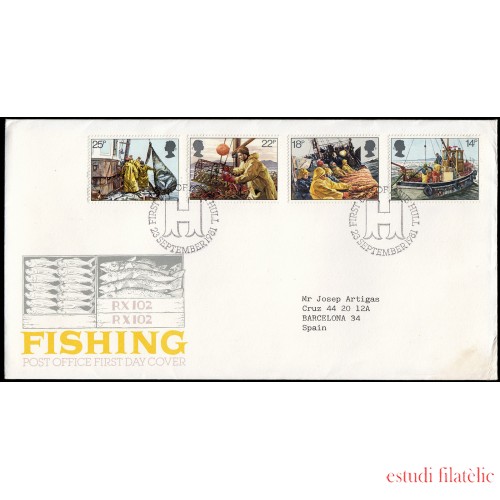 Gran Bretaña 1007/00 1981 SPD FDC Año de los Pescadores Sobre primer día