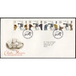 Gran Bretaña 1023/26 1982 SPD FDC 100 Años Fallecimiento Charles Darwin Sobre primer día Gran Bretaña 1023/26 1982 SPD FDC 100 Años Fallecimiento Charles Darwin Sobre primer día