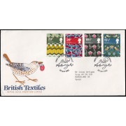 Gran Bretaña 1052/55 1982 SPD FDC Textiles Británicos 250 Años Nacimiento sir Richard Artwright Sobre primer día